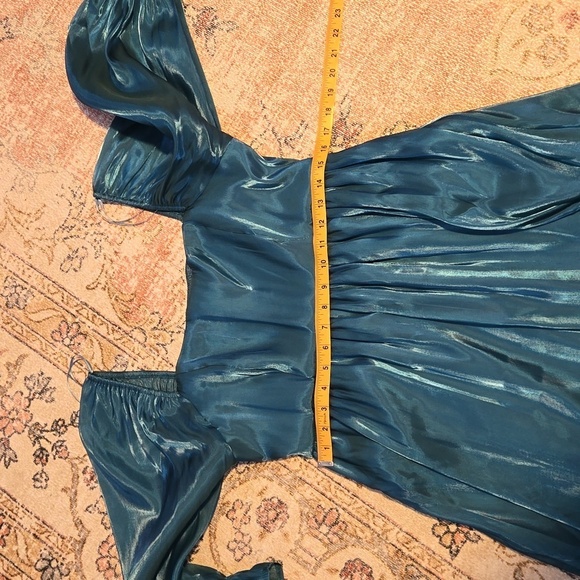 Thirty Thirty Teal Babydoll Full Sleeve Lined Mini Dress - Size XL - Picture 14 of 14